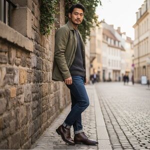 KURT GEIGER LONDON Leather Combat Boot Brown